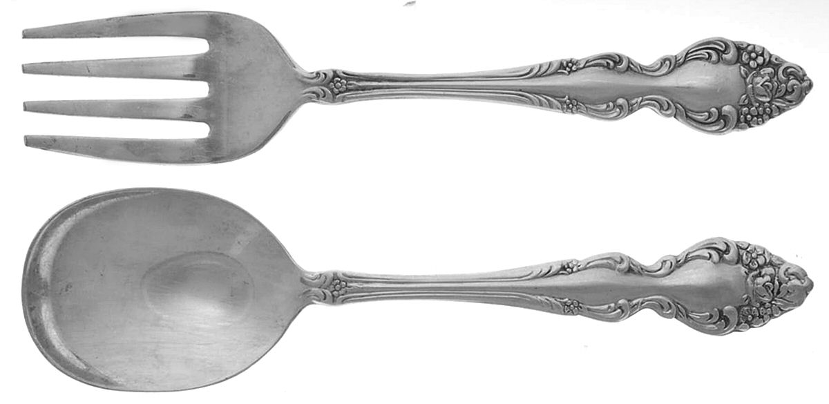 Baroque Rose (Silverplate, 1967, USA) 2 Pc Baby Set (BF, BS) by Oneida Silver-1