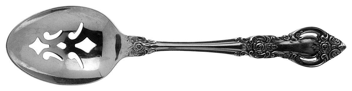 Baton Rouge (Stainless) Pierced Tablespoon (Serving Spoon) by Oneida Silver-1