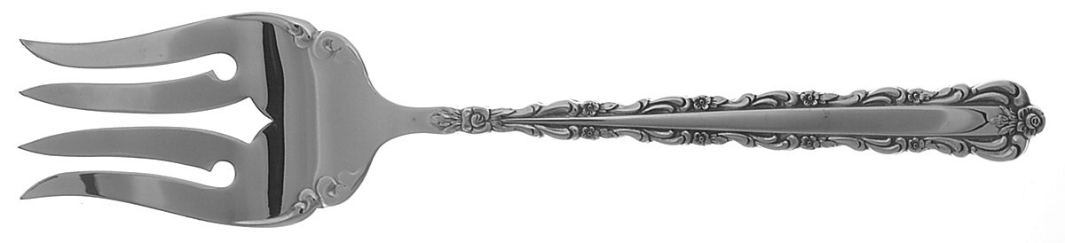 Bellfontaine (Silverplate, 1973) Medium Solid Cold Meat Serving Fork by Oneida Silver-1