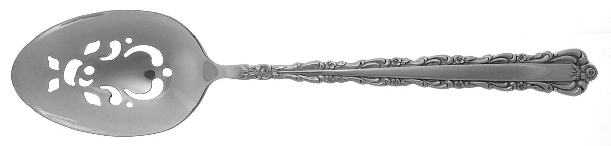 Bellfontaine (Silverplate, 1973) Pierced Tablespoon (Serving Spoon) by Oneida Silver-1