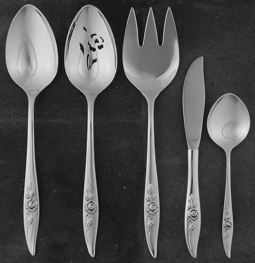 Belle Rose (Sterling, 1963) 5 Piece Hostess Set by Oneida Silver-1