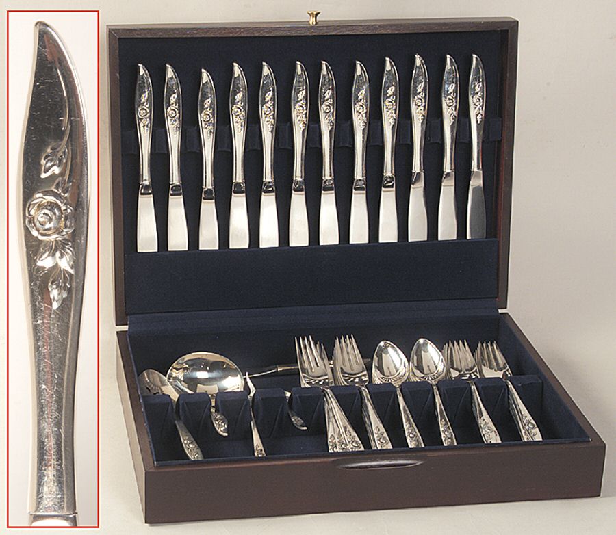 Belle Rose (Sterling, 1963) 53 Piece Set by Oneida Silver-1