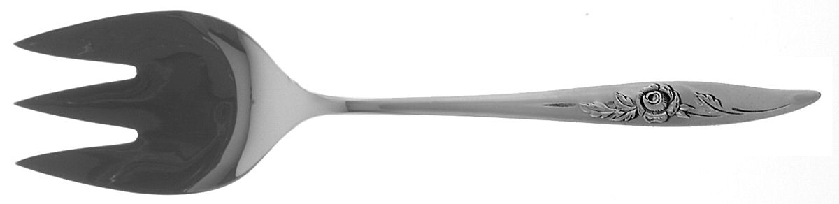 Belle Rose (Sterling, 1963) Medium Solid Cold Meat Serving Fork by Oneida Silver-1