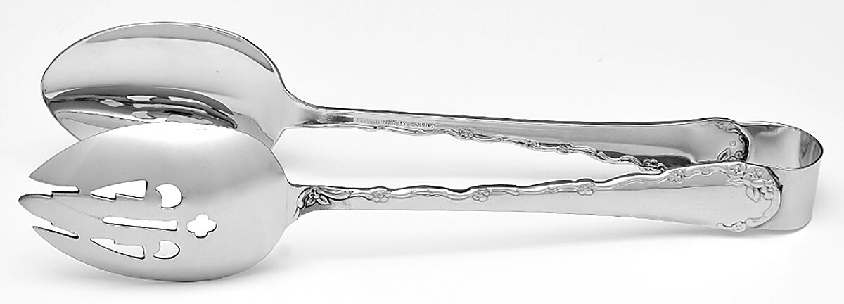 Belle Rose (Stainless) Salad Tongs Solid HC by Oneida Silver-1