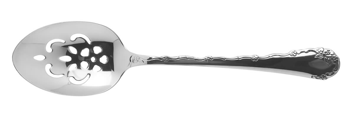 Belle Rose (Stainless) Pierced Tablespoon (Serving Spoon) by Oneida Silver-1