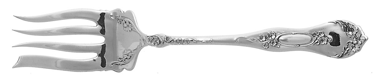 Beverly (Silverplate, 1909) Medium Solid Cold Meat Serving Fork by Oneida Silver-1