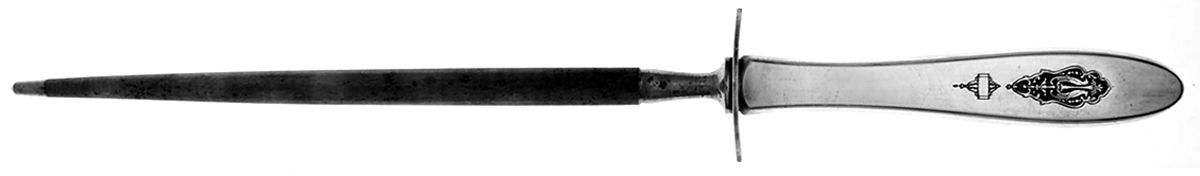 Bird of Paradise (Silverplate, 1923) Large Roast Steel Rod Knife Sharpener by Oneida Silver-1