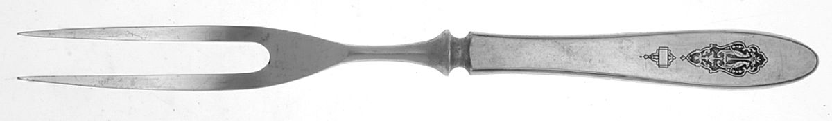 Bird of Paradise (Silverplate, 1923) Small Steak Carving Fork, Silverplate Prongs by Oneida Silver-1