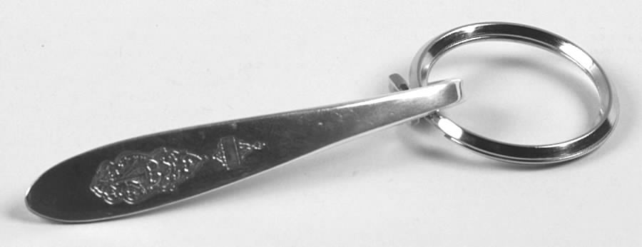 Bird of Paradise (Silverplate, 1923) Key Ring with Stainless Hoop HC by Oneida Silver-1