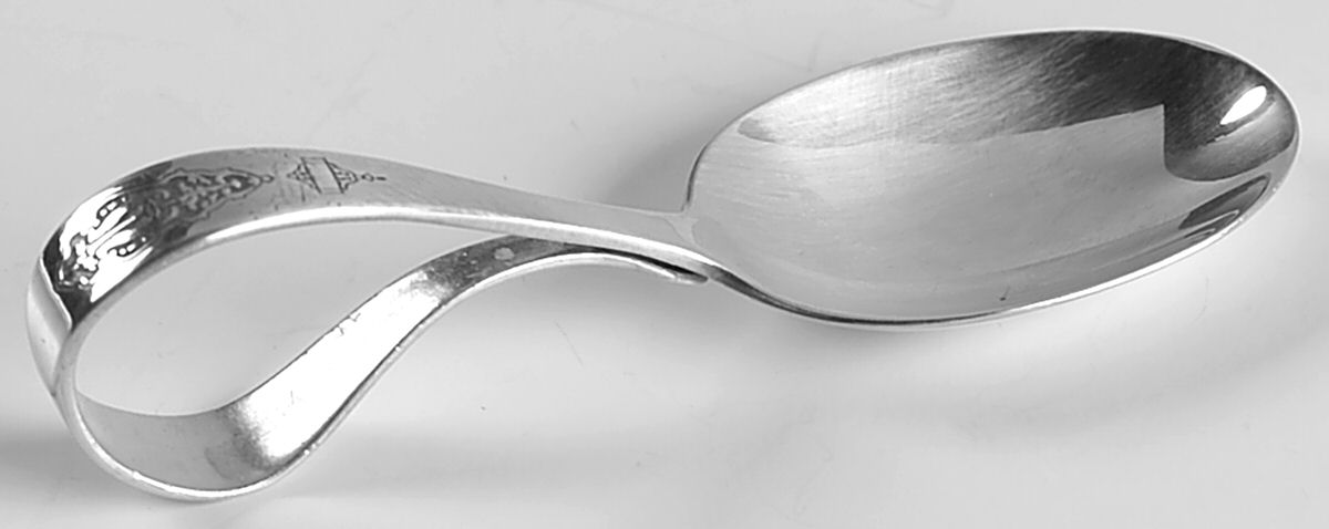 Bird of Paradise (Silverplate, 1923) Curved Handle Baby Spoon by Oneida Silver-1