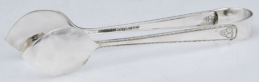 Bordeaux (Silverplate, 1945) Sugar Tongs Solid HC by Oneida Silver-1