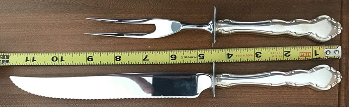 Bountiful (Sterling, 1967) Small Stainless Blade 2-Piece Steak Carving Set by Oneida Silver-1