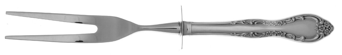 Bourbon (Stainless, Not Pierced) Carving Fork Small with Stainless Prongs HC by Oneida Silver-1