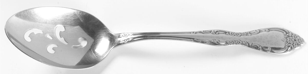Bourbon (Stainless, Not Pierced) Pierced Tablespoon (Serving Spoon) by Oneida Silver-1
