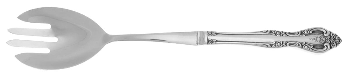Brahms (Silverplate, 1980) Salad Serving Fork with Stainless Prongs by Oneida Silver-1