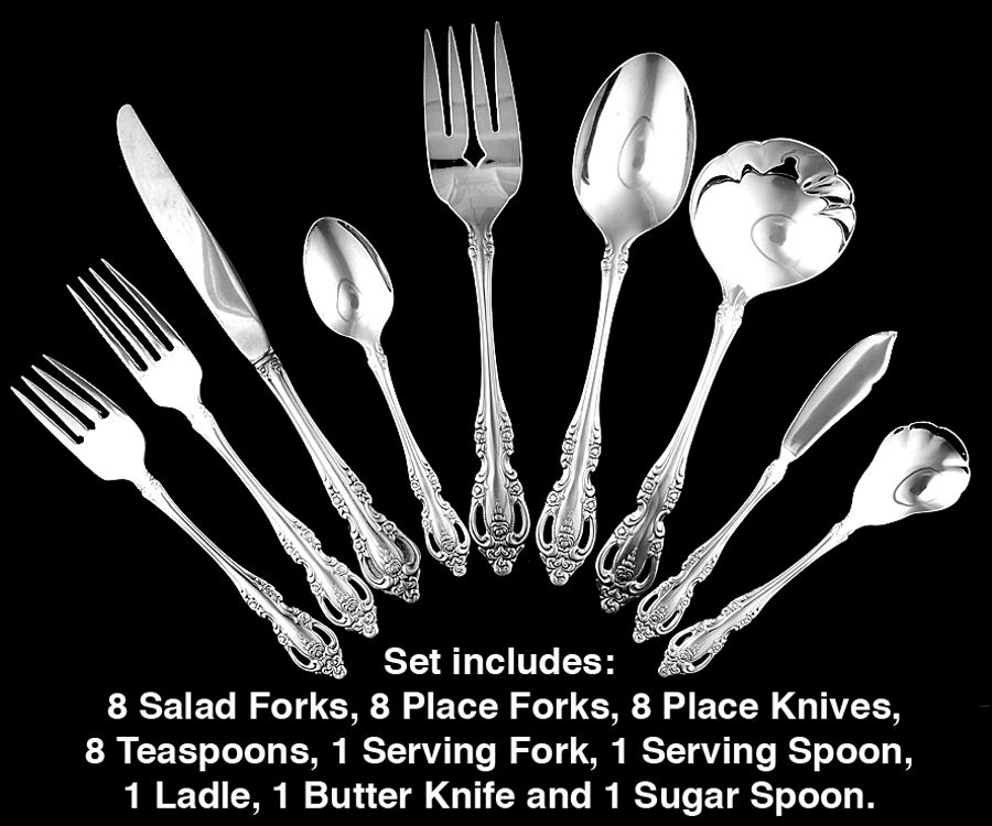 Brahms (Silverplate, 1980) 37 Piece Estate Set by Oneida Silver-1