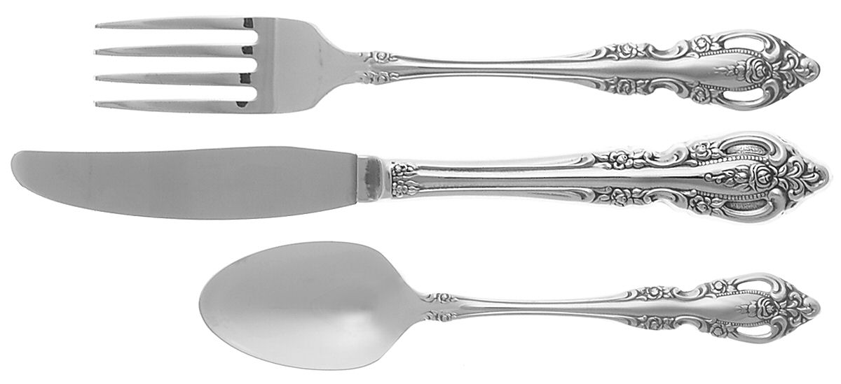 Brahms (Stainless) 3 Piece Youth Set (Knife, Fork & Spoon) by Oneida Silver-1