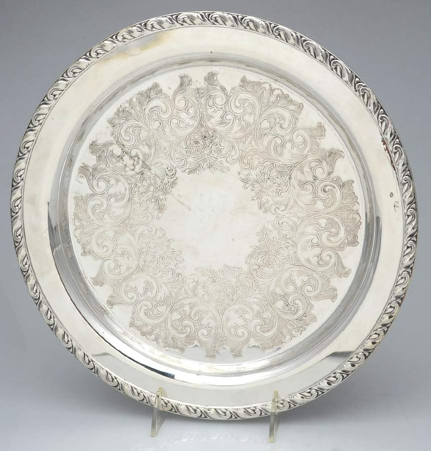 Briarcliff (Silverplate, Hollowware) 12" Round Tray by Oneida Silver-1