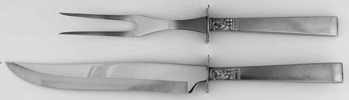 Brookwood (Stainless) Small Stainless Blade 2-Piece Steak Carving Set by Oneida Silver-1