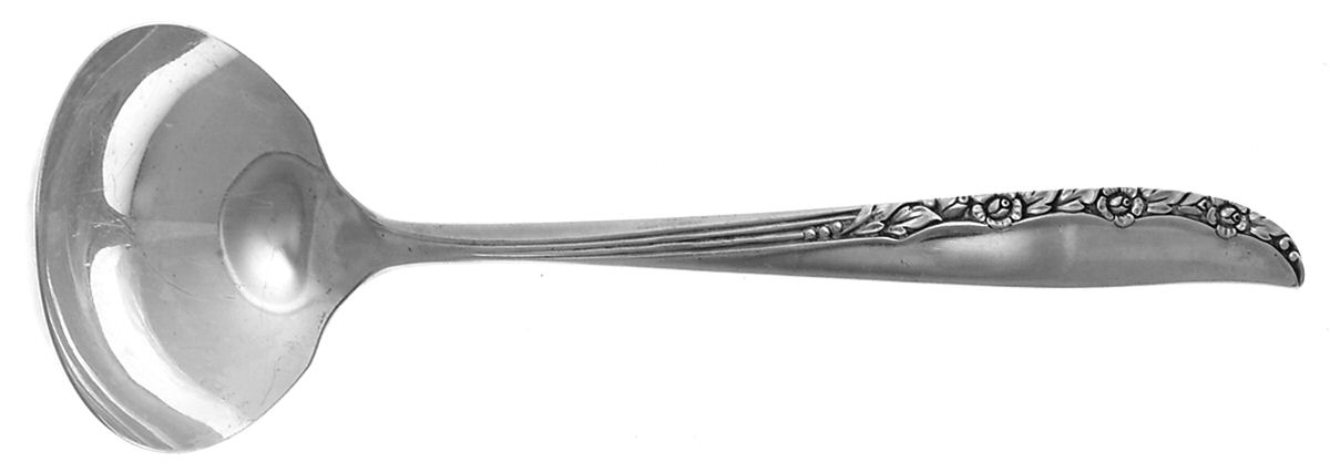 Brittany Rose (Silverplate, 1948) Solid Gravy Ladle by Oneida Silver-1