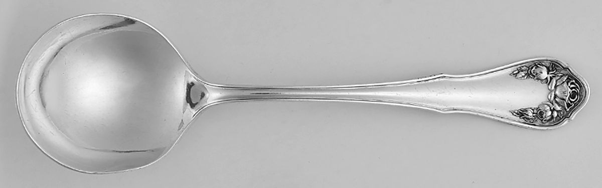 Bridal Rose (Silverplate, 1911) Round Bowl Soup Spoon (Bouillon) by Oneida Silver-1
