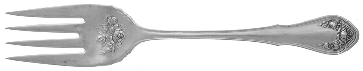Bridal Rose (Silverplate, 1911) Medium Solid Cold Meat Serving Fork by Oneida Silver-1