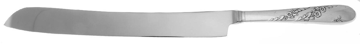 Bridal Wreath (Silverplate, 1950) Wedding Cake Knife with Stainless Blade HC by Oneida Silver-1