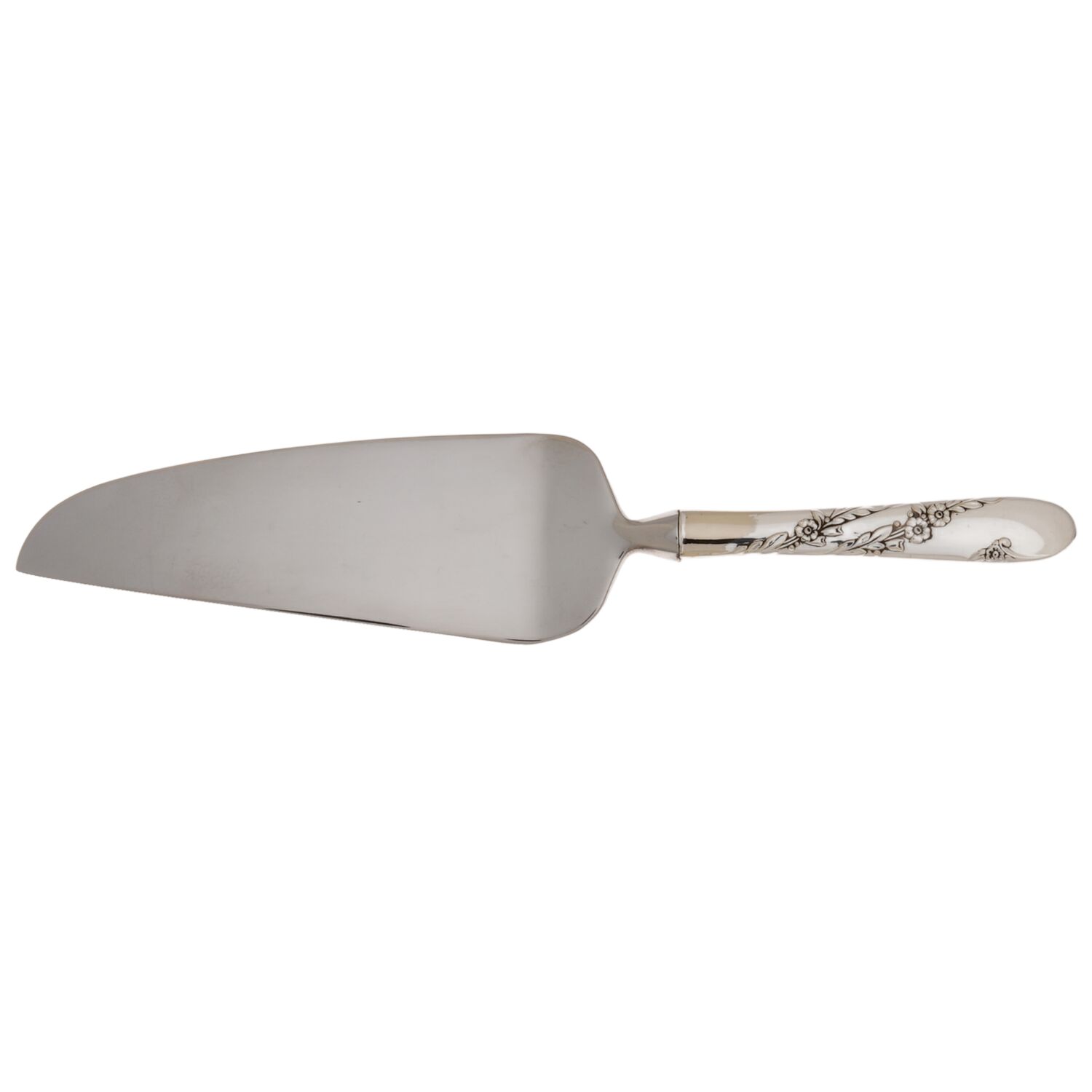 Bridal Wreath (Silverplate, 1950) Pie and Cake Server with Stainless Blade HC by Oneida Silver-1