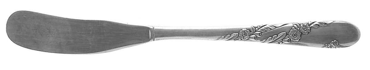 Bridal Wreath (Silverplate, 1950) Flat Handle Butter Spreader by Oneida Silver-1
