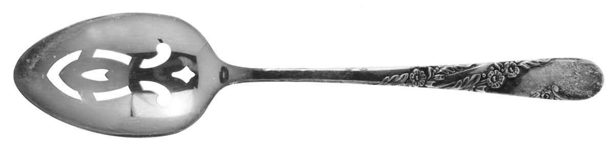 Bridal Wreath (Silverplate, 1950) Pierced Tablespoon (Serving Spoon) by Oneida Silver-1