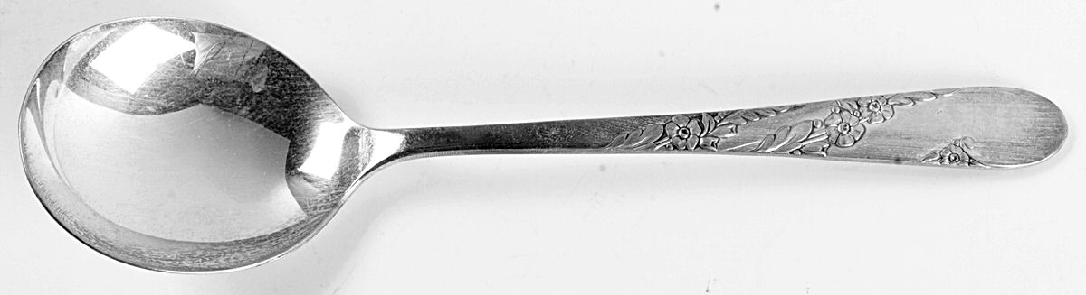 Bridal Wreath (Silverplate, 1950) Round Bowl Soup Spoon (Gumbo) by Oneida Silver-1
