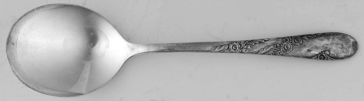 Bridal Wreath (Silverplate, 1950) Round Bowl Soup Spoon (Cream Soup) by Oneida Silver-1