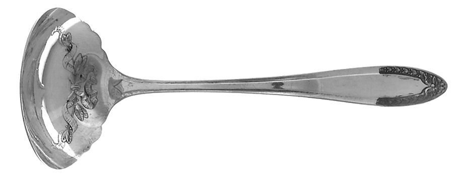 Bridal Wreath (Silverplate, 1915) Solid Gravy Ladle by Oneida Silver-1