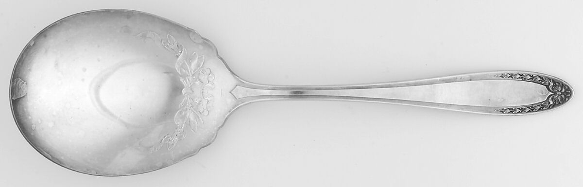 Bridal Wreath (Silverplate, 1915) Solid Smooth Casserole Spoon by Oneida Silver-1