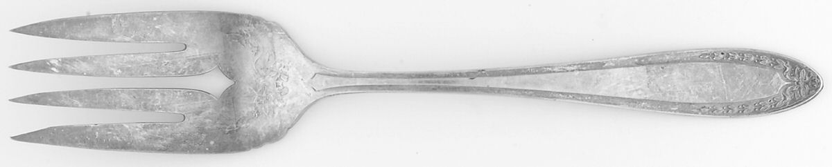 Bridal Wreath (Silverplate, 1915) Medium Solid Cold Meat Serving Fork by Oneida Silver-1