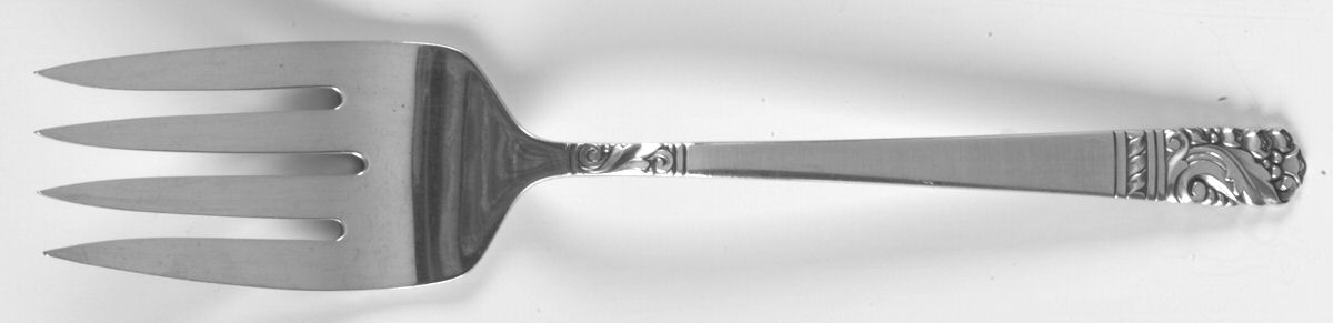 Casa Grande (Sterling, Burnished) Medium Solid Cold Meat Serving Fork by Oneida Silver-1