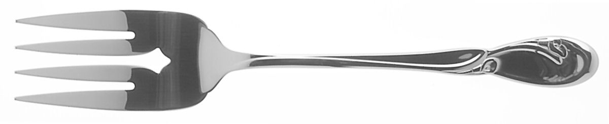 Calla Lily (Stainless) Medium Solid Cold Meat Serving Fork by Oneida Silver-1