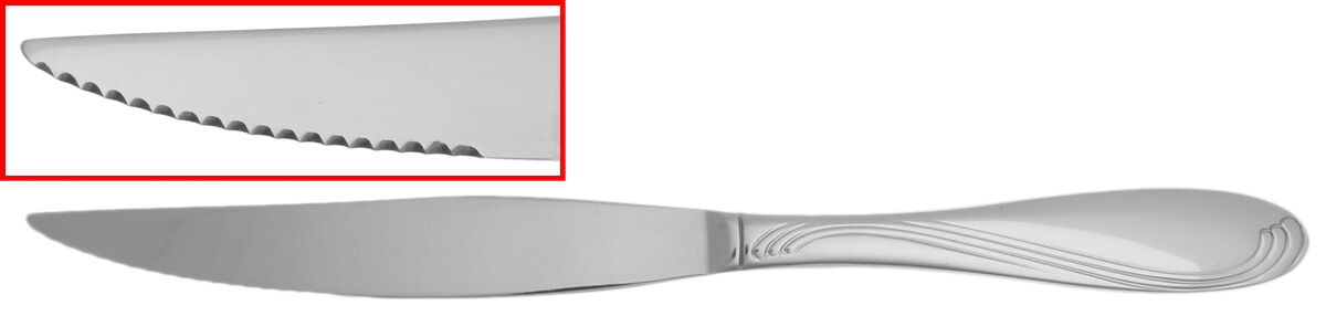 Camber Cresta Windswept Scroll (Stainless) Individual Solid Handle Steak Knife by Oneida Silver-1