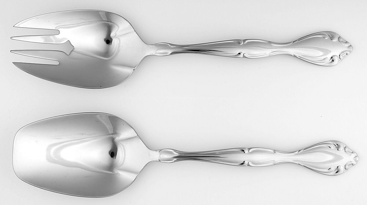 Cantata (Stainless) (2 Pc) Solid Salad Set by Oneida Silver-1
