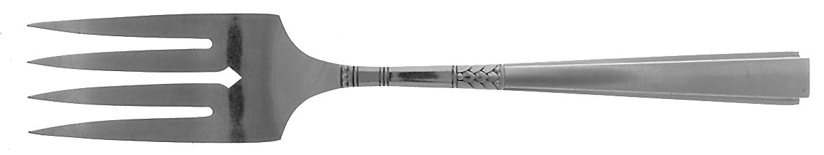 Capri (Silverplate, 1935) Medium Solid Cold Meat Serving Fork by Oneida Silver-1