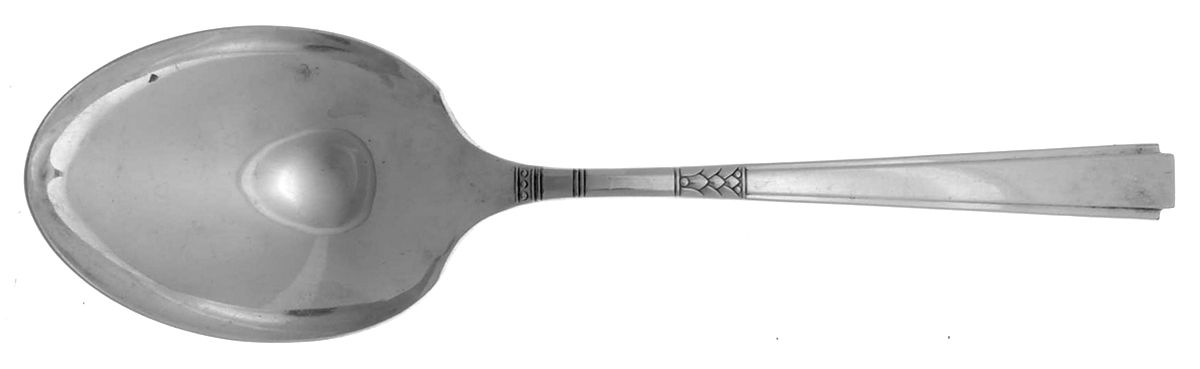 Capri (Silverplate, 1935) Solid Salad Serving Spoon by Oneida Silver-1