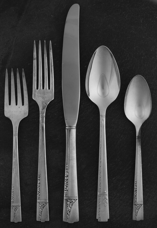 Caprice (Silverplate, 1937) 40 Piece Estate Set by Oneida Silver-1