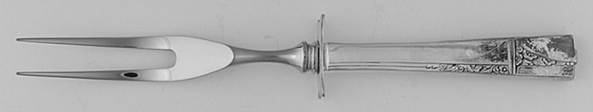Caprice (Silverplate, 1937) Small Steak Carving Fork with Stainless Prongs by Oneida Silver-1