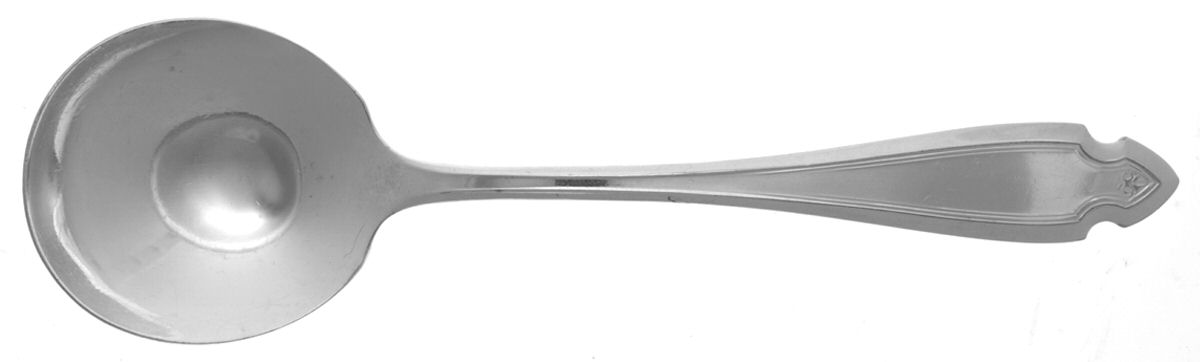 Cardinal (Silverplate, 1920) Monogram Round Bowl Soup Spoon (Bouillon) by Oneida Silver-1