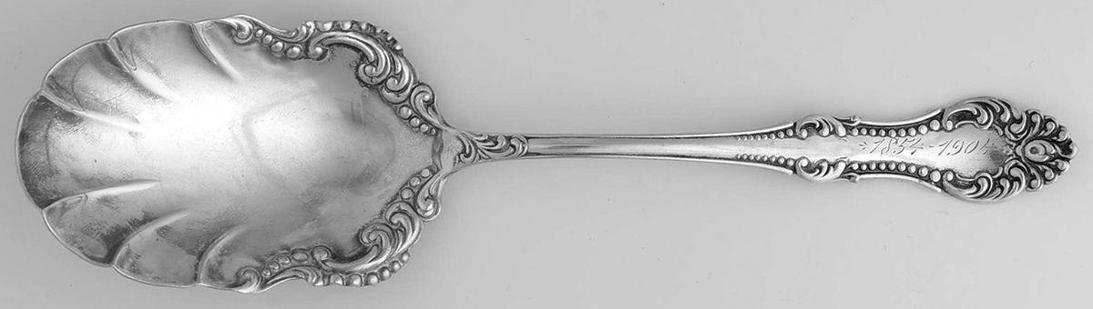 Carlton (Silverplate, 1898) Monogram Solid Shell Casserole Spoon by Oneida Silver-1