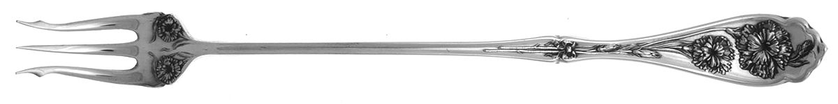 Carnation (Silverplate, 1908) Long Handle Pickle/Olive Fork by Oneida Silver-1