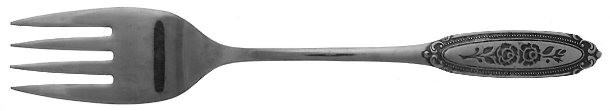 Cassandra (Stainless) Medium Solid Cold Meat Serving Fork by Oneida Silver-1