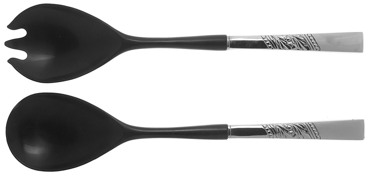 Catalina (Stainless) Plastic Bowl 2-Piece Salad Set by Oneida Silver-1