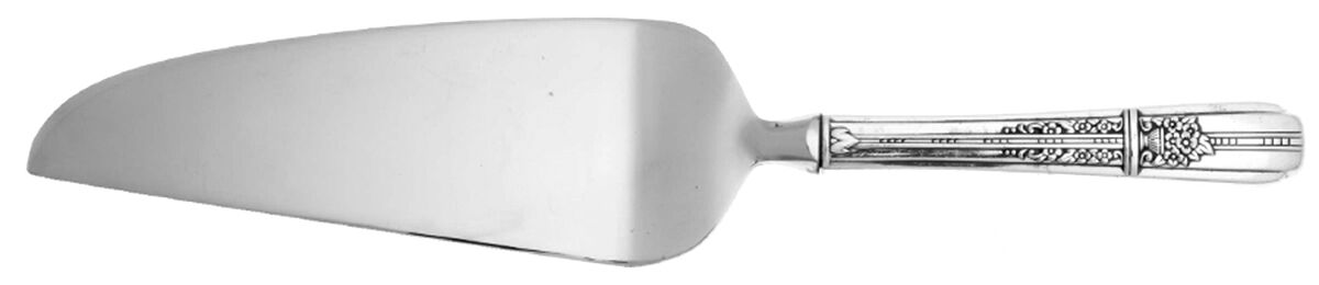 Celebrity-Wild Rose (Silverplate, 1939) Pie and Cake Server with Stainless Blade HC by Oneida Silver-1