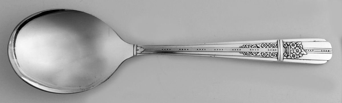 Celebrity-Wild Rose (Silverplate, 1939) Round Bowl Soup Spoon (Cream Soup) by Oneida Silver-1